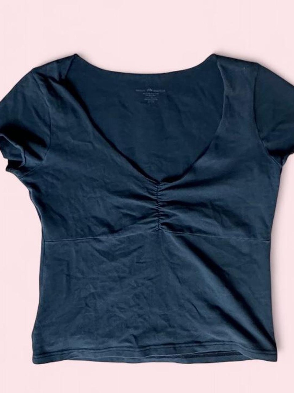 Brandy Melville Women's Navy and Blue Crop-top - Picture 3 of 4